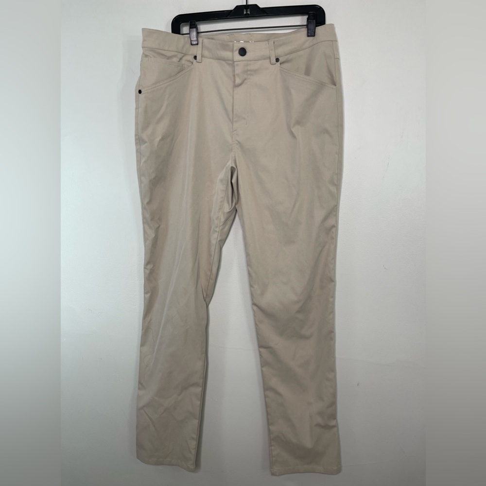 Myles Apparel Men's Tour Khaki Performance Pants Size 36 X 34 Golf Business